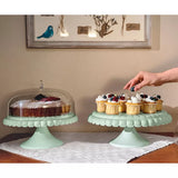 Tiffany Cake Stand with Dome - Mint