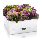 Vase Bencher Set with Purple Faux Floral