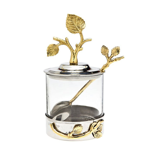 Leaf Jam Jar With Spoon - 94981